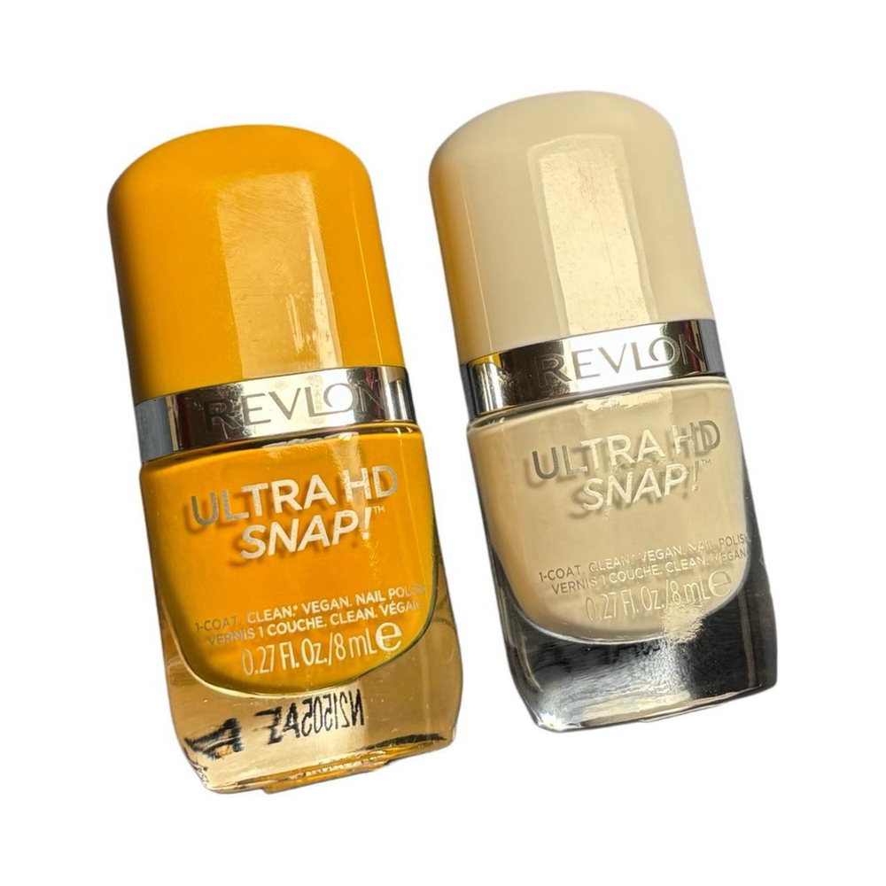 Revlon Ultra HD Snap nail polish duo in yellow and white